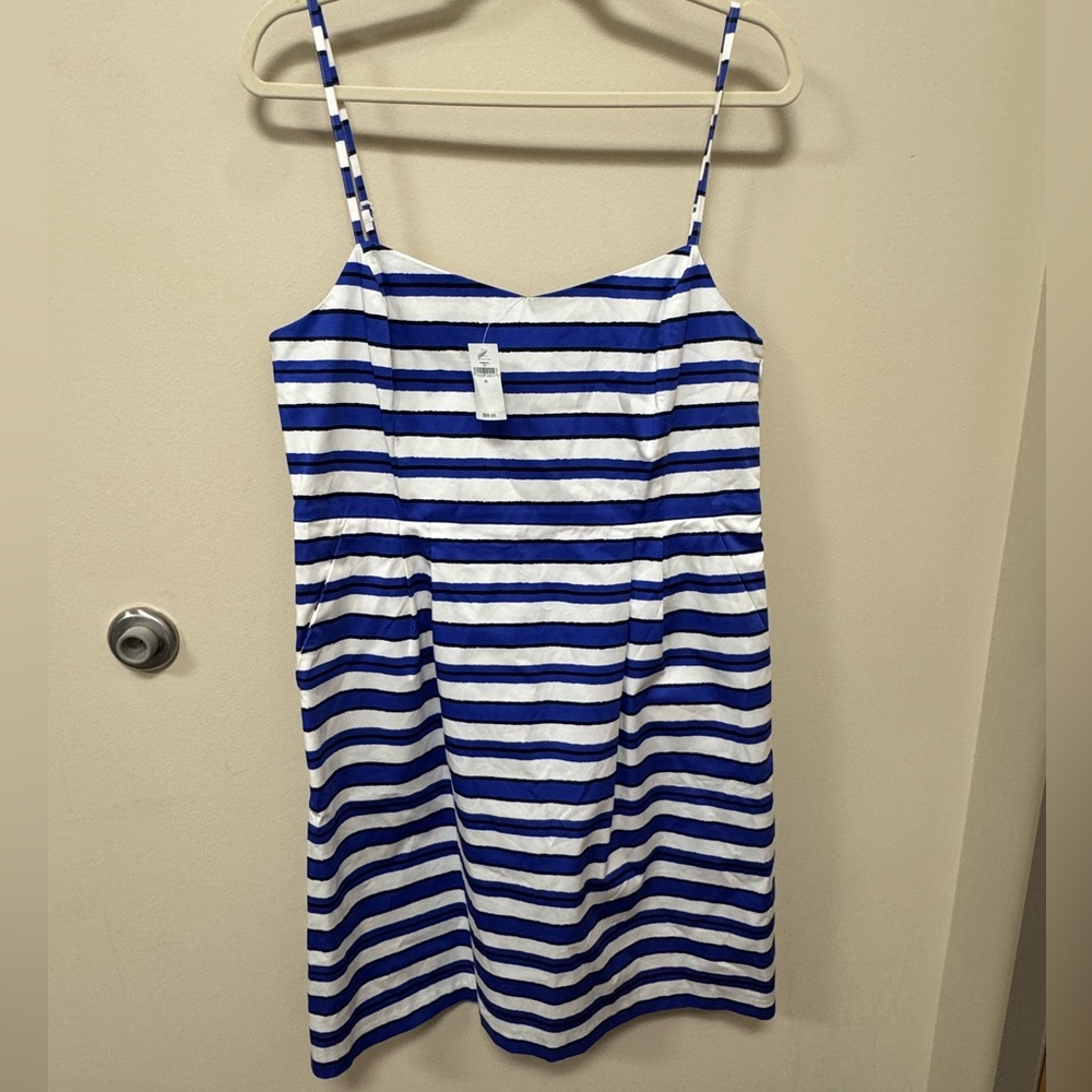 Gap "Connie Sateen Blue Stripe" dress.  Size 14 blue and white strip